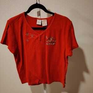 Disney Women's Tigger Red Plays 2 Win Top Size XL Short Sleeve Cotton